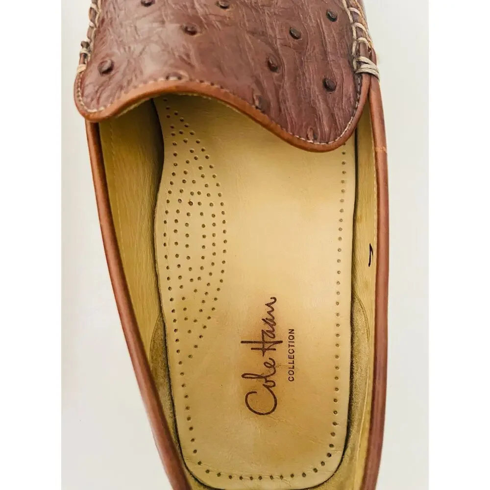 Vintage Cole Haan Collection Ostrich Loafers Made In Italy Men's 8.5M C05976